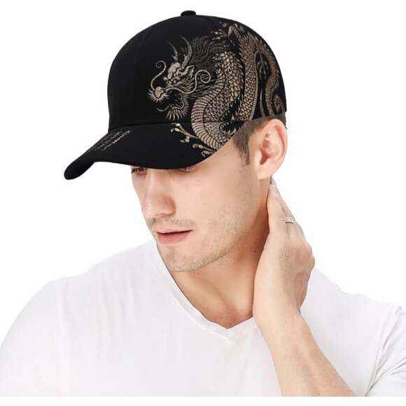 Women's Dragon Fashion Baseball Cap Adjustable Strap Back Visor Sports Hat - Picture 6 of 7